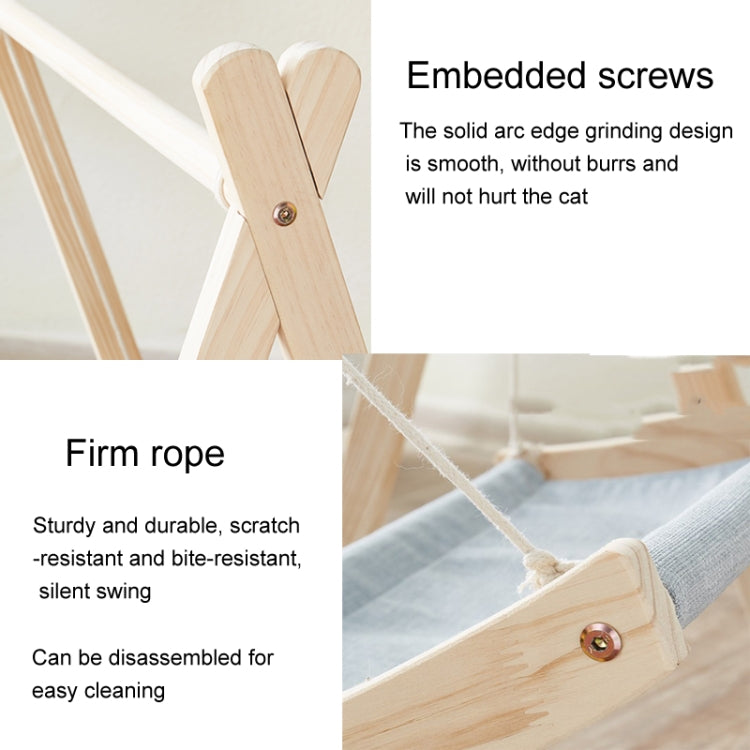 Solid Wood Cat Double-Layer Hammock Universal Cat Bed Washable Kitten Swing, Spec: Straw Mat - Hammock by PMC TechLife | Online Shopping South Africa | PMC TechLife | Buy Now Pay Later Mobicred