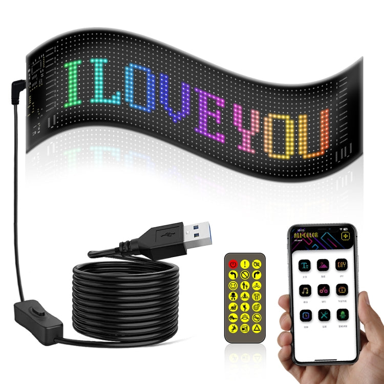 10.2x34.8cm（20 x 64 LEDs） Car Flexible Display Advertising Screen APP Bluetooth Smart Screen - Car Monitor by PMC Jewellery | Online Shopping South Africa | PMC Jewellery | Buy Now Pay Later Mobicred