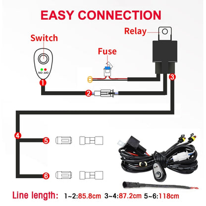 12W 9-30V Car Mixed Light Work Light With Wire Set(Round) - Work Lights by PMC Jewellery | Online Shopping South Africa | PMC Jewellery | Buy Now Pay Later Mobicred