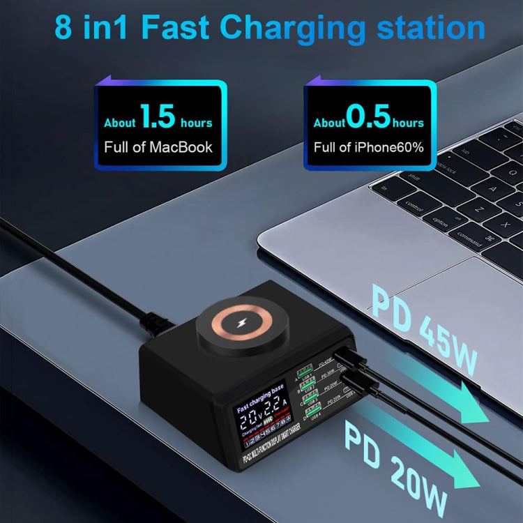 X9M 9-in-1 110W USB+PD Smart Multi-ports QI Magnetic Wireless Charger, Spec: Black AU Plug - Multifunction Charger by PMC Jewellery | Online Shopping South Africa | PMC Jewellery | Buy Now Pay Later Mobicred