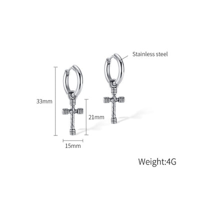 OPK GE934 1pair Personalized Stainless Steel Cross Earrings - Stud Earrings & Earrings by OPK | Online Shopping South Africa | PMC Jewellery | Buy Now Pay Later Mobicred