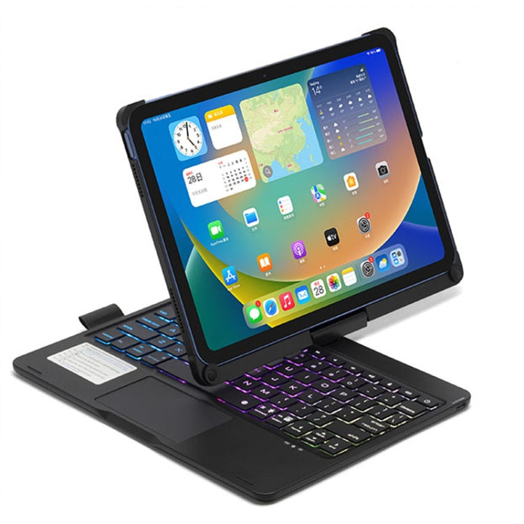 For iPad 10th Gen 10.9-inch 2022 Tablet Bluetooth Keyboard With Backlight 360 Degree Rotation(Black) - Universal by PMC Jewellery | Online Shopping South Africa | PMC Jewellery | Buy Now Pay Later Mobicred