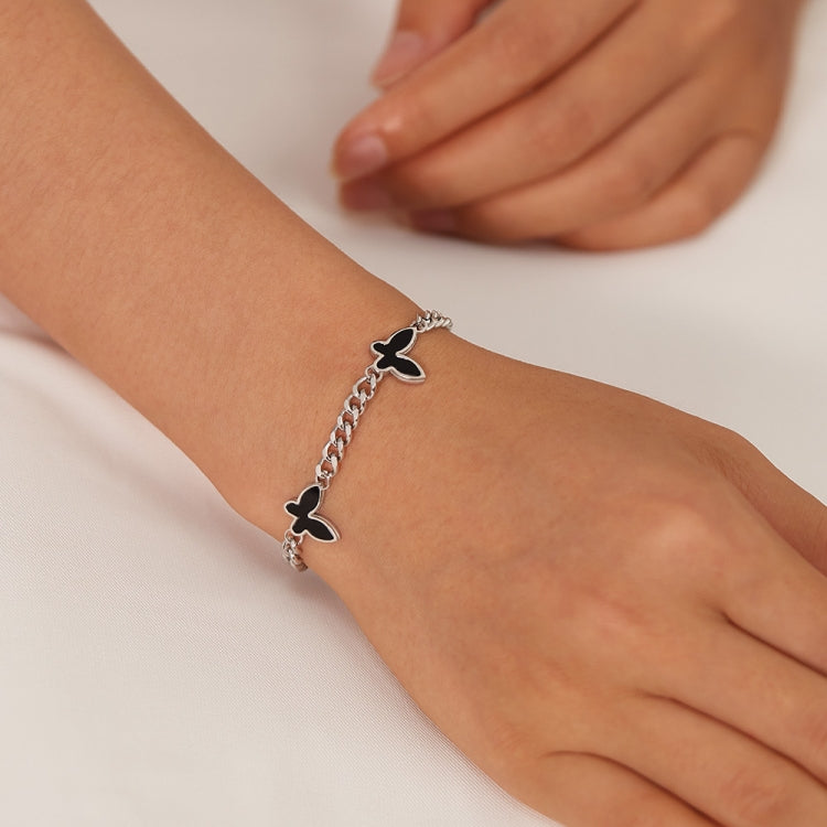 OPK GS1569 Cool Style Stainless Steel Acrylic Butterfly Accessory Bracelet - Bracelets by OPK | Online Shopping South Africa | PMC Jewellery | Buy Now Pay Later Mobicred