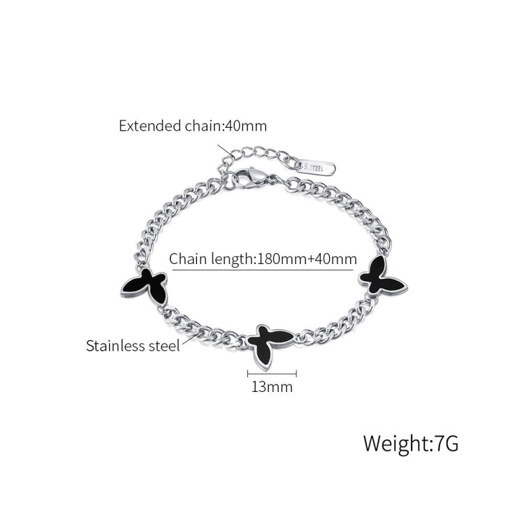 OPK GS1569 Cool Style Stainless Steel Acrylic Butterfly Accessory Bracelet - Bracelets by OPK | Online Shopping South Africa | PMC Jewellery | Buy Now Pay Later Mobicred