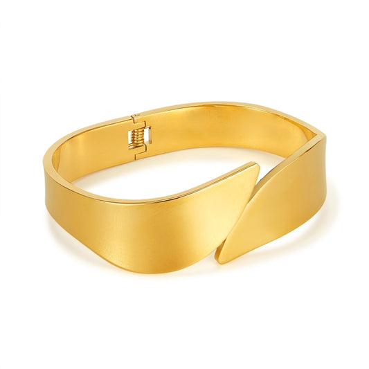 OPK GH1106 Stainless Steel Minimalist Glossy Bracelet(Gold) - Bracelets by OPK | Online Shopping South Africa | PMC Jewellery | Buy Now Pay Later Mobicred