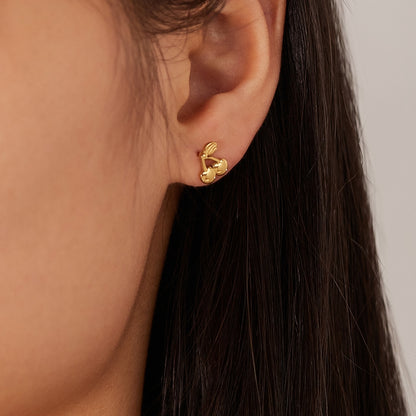 OPK GE943 1pair Stainless Steel Simple Delicate Cherry Earrings(Gold) - Stud Earrings & Earrings by OPK | Online Shopping South Africa | PMC Jewellery | Buy Now Pay Later Mobicred