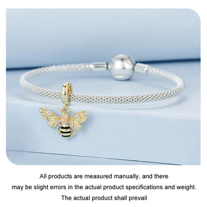 S925 Sterling Silver Gold-Plated Bee DIY Bracelet Pendant(BSC1035) - Jewelry Accessories by PMC Jewellery | Online Shopping South Africa | PMC Jewellery | Buy Now Pay Later Mobicred