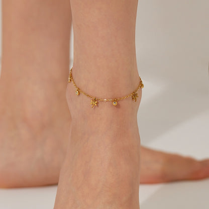 OPK GZ189 Stainless Steel Dragonfly Pendant Anklets(Gold) - Anklets by OPK | Online Shopping South Africa | PMC Jewellery | Buy Now Pay Later Mobicred