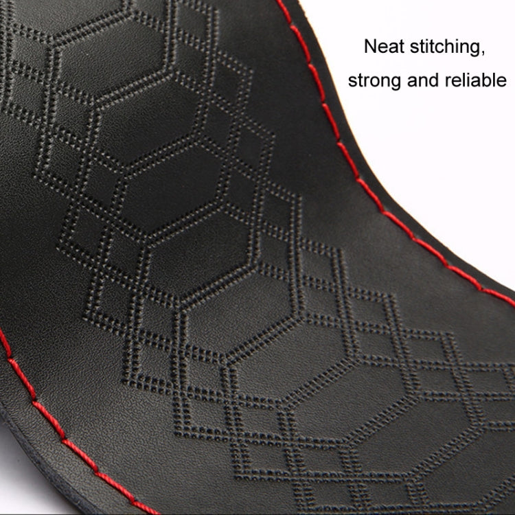 38cm Four-season Embossed Hand-sewn Cowhide Steering Wheel Cover(Coffee) - Steering Wheel Accessories by PMC TechLife | Online Shopping South Africa | PMC TechLife | Buy Now Pay Later Mobicred