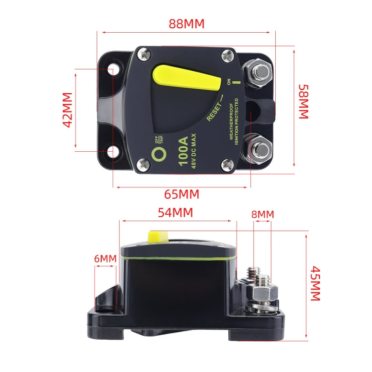 RV Yacht Manual Reset Ignition Protection Fuse Switch With Terminal Accessories, Current: 150A - Fuse by PMC Jewellery | Online Shopping South Africa | PMC Jewellery | Buy Now Pay Later Mobicred