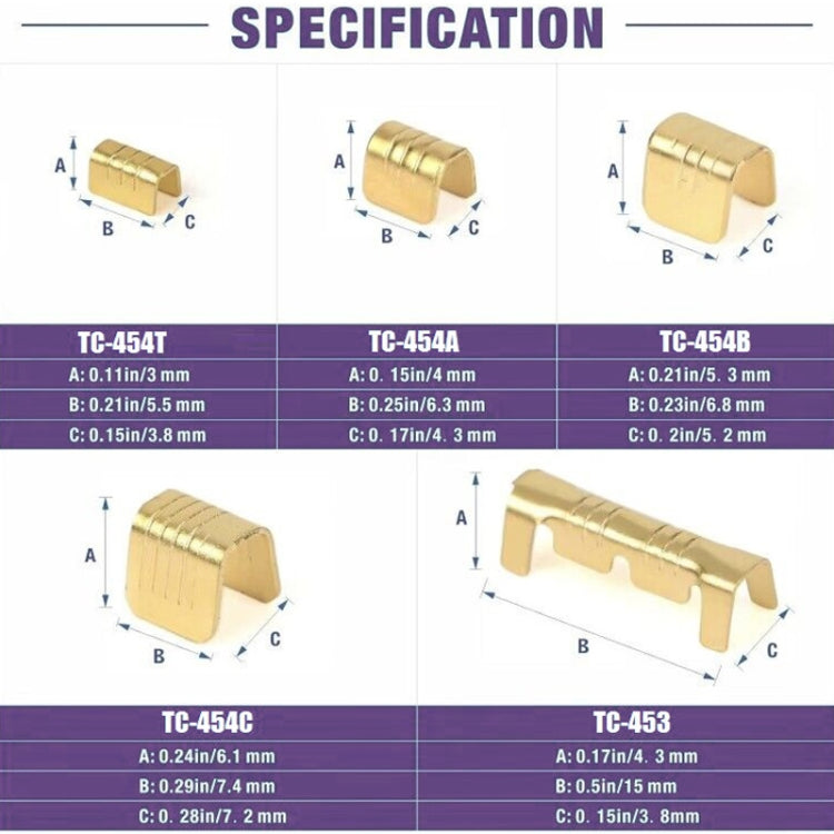 500pcs /Box 5 Specifications Of Gold Brass Quick Crimping Buckle U-Shaped Parallel Terminal Set - Terminal connectors by PMC TechLife | Online Shopping South Africa | PMC TechLife | Buy Now Pay Later Mobicred