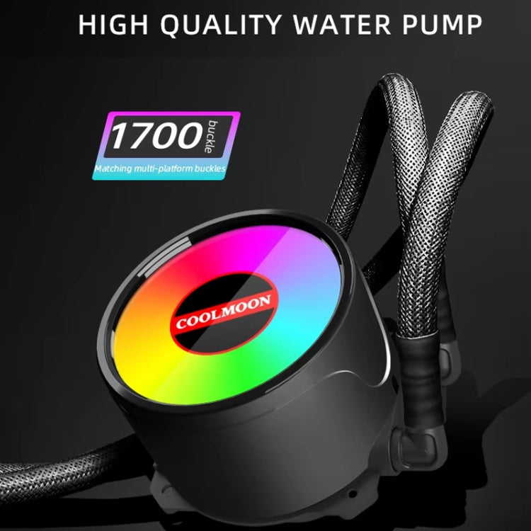 COOLMOON RGB120 5V ARGB Integrated Single Row Multi-Platform CPU Cooler(Black) - free shipping - PMC Jewellery - Order now!