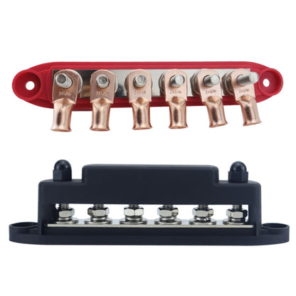 M8 Nylon Base RV Yacht Waterproof Dustproof Cover 6-post Bus Bar, Color: Red+Black 1pair With Terminal Heat Shrink Tube - Fuse by PMC Jewellery | Online Shopping South Africa | PMC Jewellery | Buy Now Pay Later Mobicred