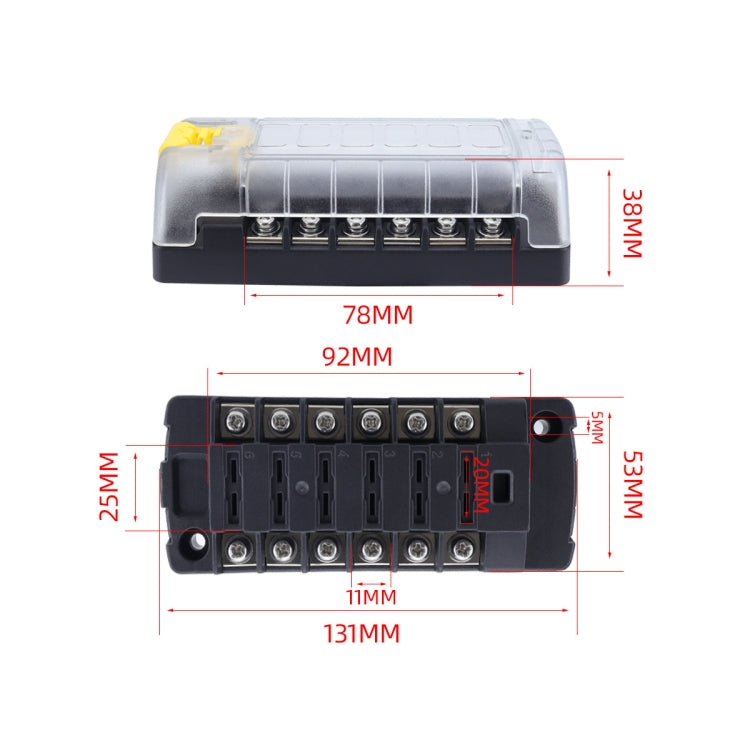 6-Way Plug-In Insulated Cover Fuse Box For Cars Yachts, Set: Enhanced Version A - Fuse by PMC Jewellery | Online Shopping South Africa | PMC Jewellery | Buy Now Pay Later Mobicred