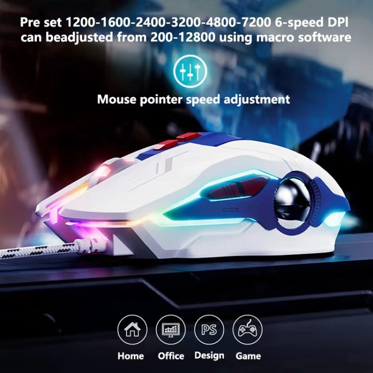 Inphic W9P Glowing Computer Gaming Wired Mouse(Silent Version) - free shipping - PMC Jewellery - Order now!