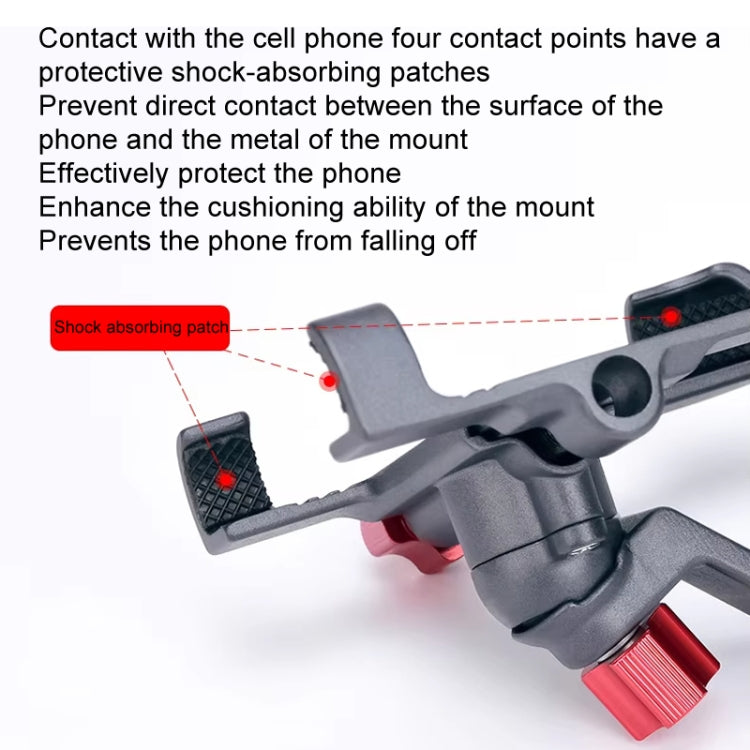 PROMEND Aluminum Alloy Cell Phone Holder Adjustable Angle Rotating Motorcycle Navigation Support, Style: SJJ-299E Rearview Mirror Silver - Holder by PROMEND | Online Shopping South Africa | PMC Jewellery | Buy Now Pay Later Mobicred