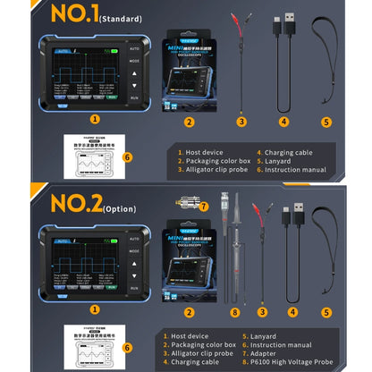 FNIRSI 2 In 1 Mini Portable Digital Oscilloscope Signal Generator, Set: Standard - Digital Multimeter by FNIRSI | Online Shopping South Africa | PMC Jewellery | Buy Now Pay Later Mobicred