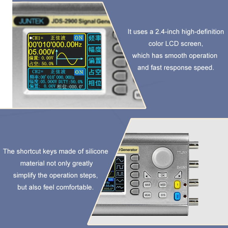 JUNTEK Programmable Dual-Channel DDS Function Arbitrary Waveform Signal Generator, Frequency: 30MHz(US Plug) - Other Tester Tool by PMC Jewellery | Online Shopping South Africa | PMC Jewellery | Buy Now Pay Later Mobicred