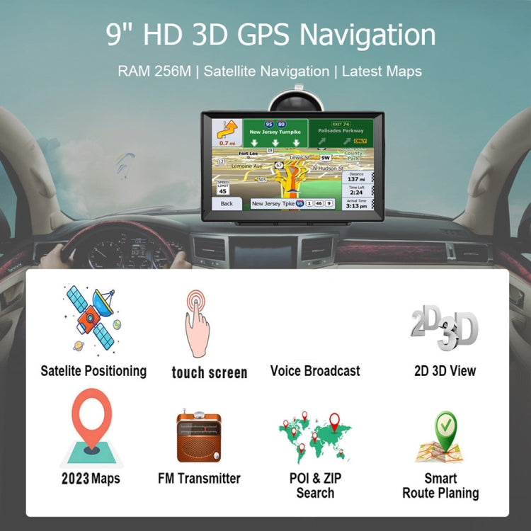 9 Inch 8G/256M Car GPS Navigator With Large Screen Capacitive Bluetooth Map, Area: Africa Map - Car MP3 & MP4 & MP5 by PMC Jewellery | Online Shopping South Africa | PMC Jewellery | Buy Now Pay Later Mobicred