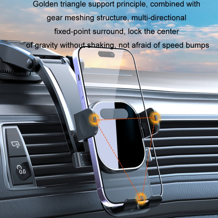 Car Suction Cup Dashboard Automatic Lock Mobile Phone Holder, Style: Black Waterfall - Car Holders by PMC Jewellery | Online Shopping South Africa | PMC Jewellery | Buy Now Pay Later Mobicred