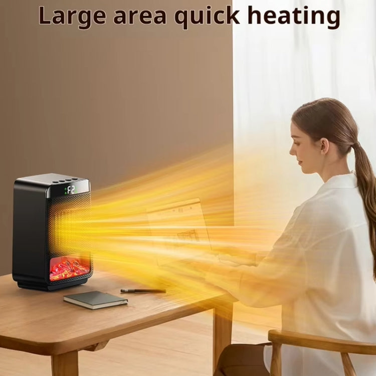 E03 Desktop PTC Heater Dynamic Flame Light Warmer EU Plug - Electric Heaters by PMC Jewellery | Online Shopping South Africa | PMC Jewellery | Buy Now Pay Later Mobicred