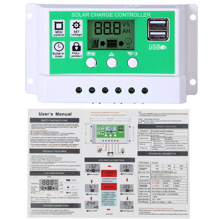 100A 12V PWM Solar Cell Panel Charger Controller Lithium-ion Lead-acid Battery Solar Controller - Voltage Stabilizer by PMC Jewellery | Online Shopping South Africa | PMC Jewellery | Buy Now Pay Later Mobicred