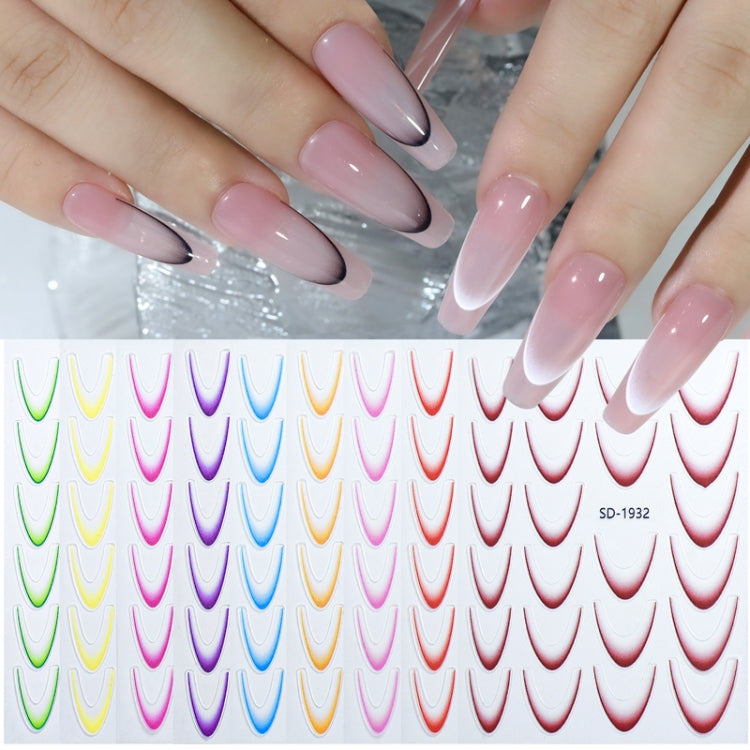 SD-1924 Line Nail Art Stickers Self-Adhesive Gradient Color French Manicure Stickers DIY Nail Tips Decals - Nail Stickers by PMC Jewellery | Online Shopping South Africa | PMC Jewellery | Buy Now Pay Later Mobicred