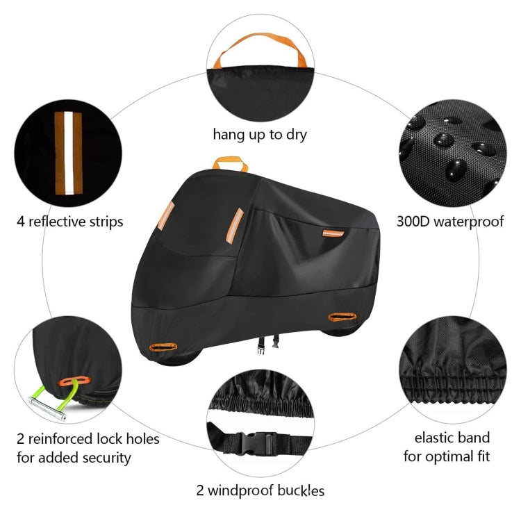 Motorcycle Rain Sun Protection Cover Oxford Cloth Dustproof With Anti-theft Buckle, Size: XXXL - Raincoat by PMC Jewellery | Online Shopping South Africa | PMC Jewellery | Buy Now Pay Later Mobicred