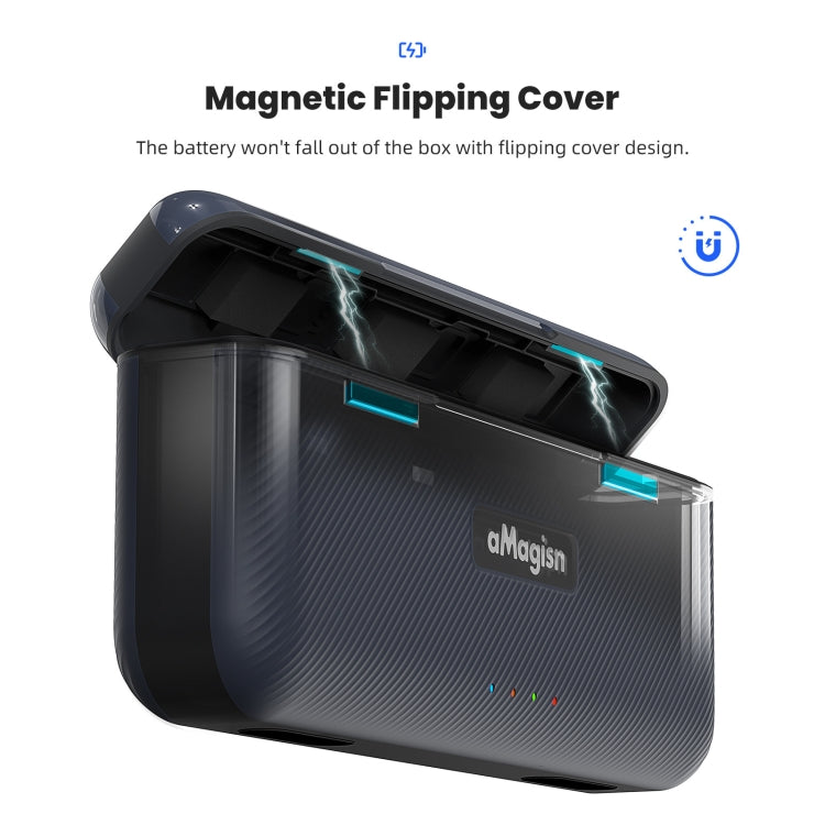 For GoPro HERO13 Black aMagisn Battery Charging Box Triple Slot Charging Case - free shipping - PMC TechLife - Order now!