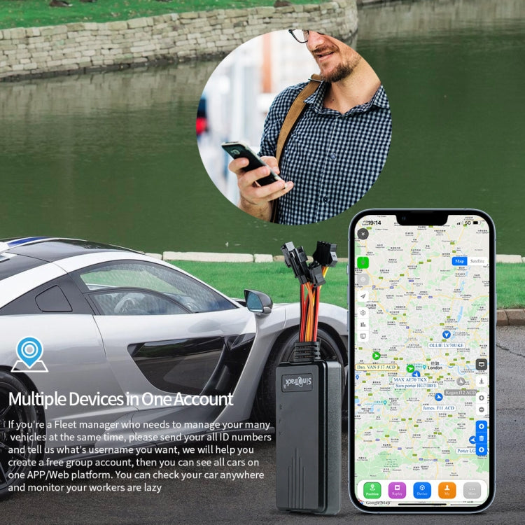 SinoTrack 4G 4-wire GPS Car-mounted Motorcycle Anti-theft Positioning Tracker, Specifications: Power Cord+Relay - Car Tracker by SinoTrack | Online Shopping South Africa | PMC Jewellery | Buy Now Pay Later Mobicred