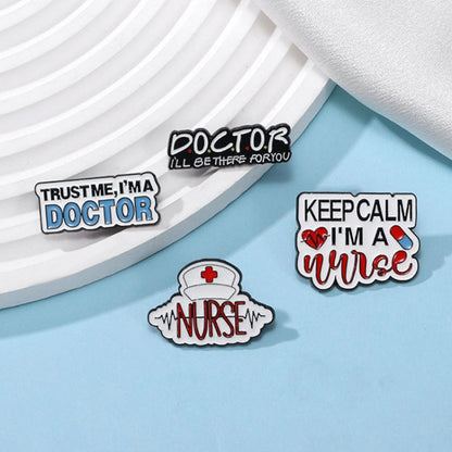 CZ0652-2 Medical Series Metal Badge Alphabetical Nurse Doctor Brooch Alloy Enamel Pins Corsage - Brooches by PMC Jewellery | Online Shopping South Africa | PMC Jewellery | Buy Now Pay Later Mobicred