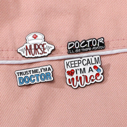 CZ0652-4 Medical Series Metal Badge Alphabetical Nurse Doctor Brooch Alloy Enamel Pins Corsage - Brooches by PMC Jewellery | Online Shopping South Africa | PMC Jewellery | Buy Now Pay Later Mobicred