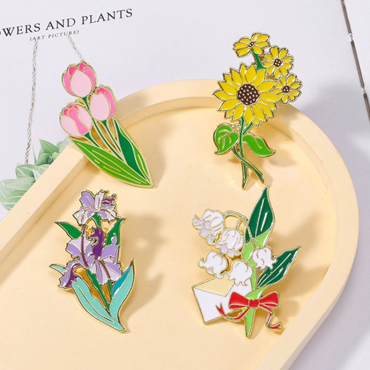 CZ0976-2 Cartoon Plant Flower Alloy Enamel Badge Garden Style Sunflower Clothing Bag Brooch Ornament - Brooches by PMC Jewellery | Online Shopping South Africa | PMC Jewellery | Buy Now Pay Later Mobicred