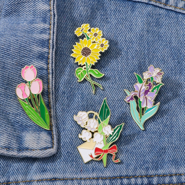 CZ0976-3 Cartoon Plant Flower Alloy Enamel Badge Garden Style Sunflower Clothing Bag Brooch Ornament - Brooches by PMC Jewellery | Online Shopping South Africa | PMC Jewellery | Buy Now Pay Later Mobicred