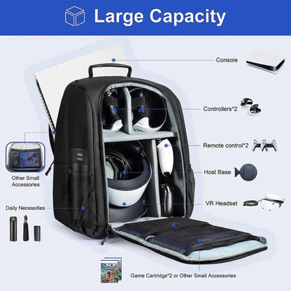 For PlayStation VR 2 / PS5 Slim DEVASO Large Capacity Double Shoulder Organizer Backpack - Bags by DEVASO | Online Shopping South Africa | PMC Jewellery | Buy Now Pay Later Mobicred