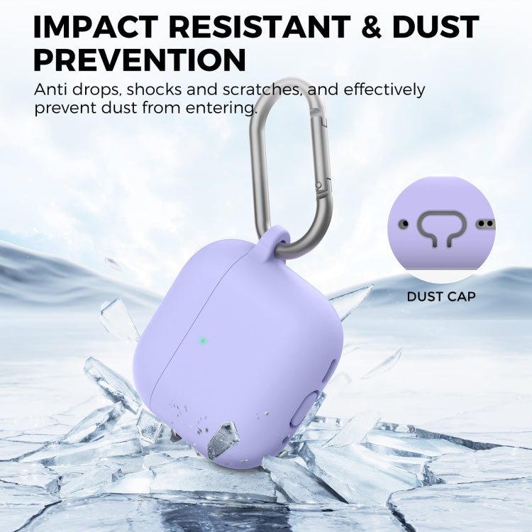 For Airpods 4 AhaStyle WG163 Earphone Drop-Proof Dust-Proof Silicone Protective Case With Cleanning Pen(Black) - free shipping - PMC Jewellery - Order now!