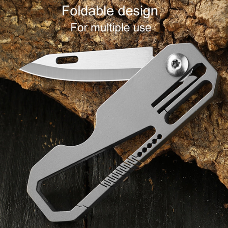 Multifunctional Titanium Keychain Outdoor Portable Defense Mini Folding Knife, Style: With Steel Ring - Key Rings by PMC Jewellery | Online Shopping South Africa | PMC Jewellery | Buy Now Pay Later Mobicred