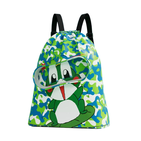 Children Swimming Bag Cute Cartoon Beach Backpack Dry Wet Separation Waterproof Storage Bag, Size: Small 1 Layer(Green) - Waterproof Bags by PMC Jewellery | Online Shopping South Africa | PMC Jewellery | Buy Now Pay Later Mobicred