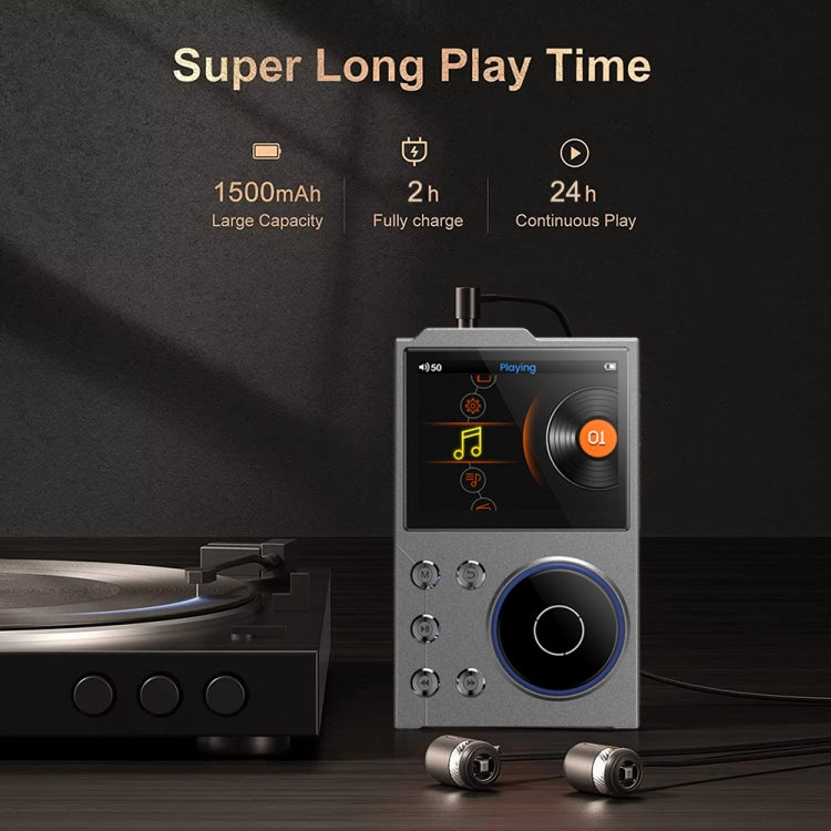 2.4 inch HIFI Bluetooth Music Player DSD256 Mastering Sound Quality Walkman, Memory: 16GB+8GB(Gray) - MP3 Player by PMC Jewellery | Online Shopping South Africa | PMC Jewellery | Buy Now Pay Later Mobicred