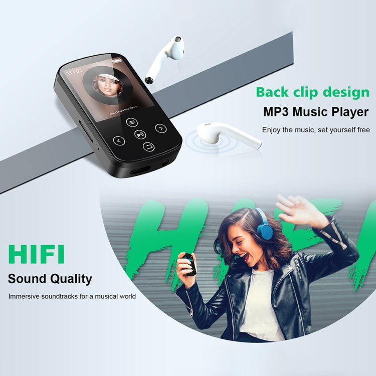 MP3 Bluetooth Music Player HIFI Sports Clip Touch Screen MP4, Memory: No TF Card(Black) - MP3 Player by PMC Jewellery | Online Shopping South Africa | PMC Jewellery | Buy Now Pay Later Mobicred