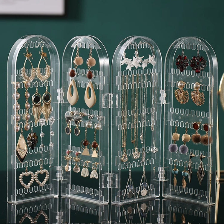 Earrings Studs Display Rack Folding Screen Jewelry Display Stand Necklace Storage Rack, Color: 2 Doors Black - Jewelry Storages by PMC Jewellery | Online Shopping South Africa | PMC Jewellery | Buy Now Pay Later Mobicred