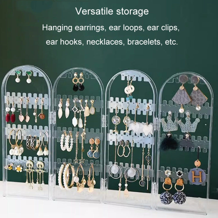 Earrings Studs Display Rack Folding Screen Jewelry Display Stand Necklace Storage Rack, Color: 2 Doors Black - Jewelry Storages by PMC Jewellery | Online Shopping South Africa | PMC Jewellery | Buy Now Pay Later Mobicred