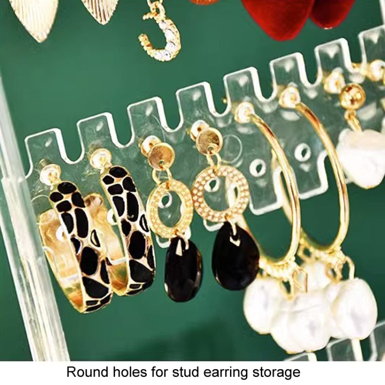 Earrings Studs Display Rack Folding Screen Jewelry Display Stand Necklace Storage Rack, Color: 2 Doors Clear - Jewelry Storages by PMC Jewellery | Online Shopping South Africa | PMC Jewellery | Buy Now Pay Later Mobicred