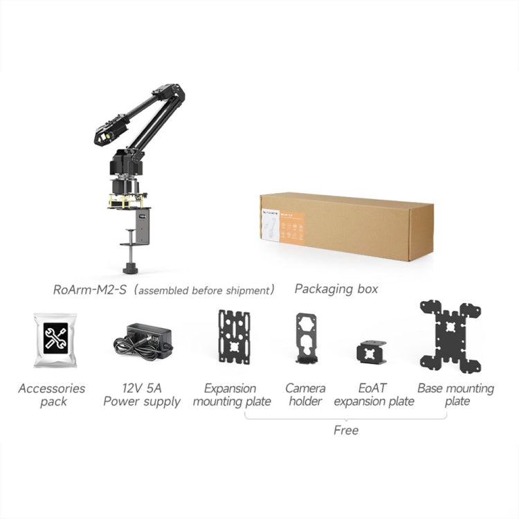 Waveshare 25118 RoArm-M2-S Desktop Robotic Arm Kit, Based On ESP32, 4-DOF(US Plug) - free shipping - PMc TechLife - Order now!