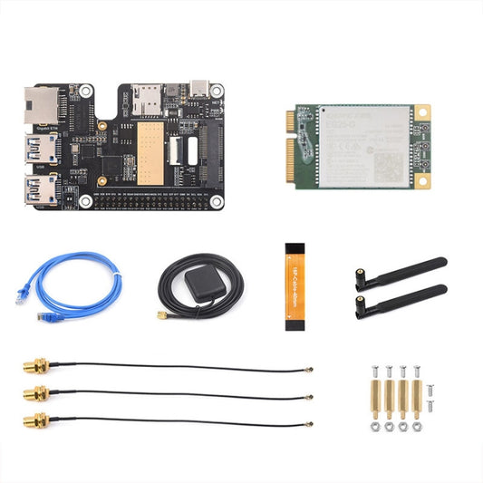 Waveshare For Raspberry Pi 5 PCIe to MiniPCIe / Gigabit Ethernet / USB 3.2 Gen1 HAT, Spec: EG25-G - Raspberry Pi Accessories by Waveshare | Online Shopping South Africa | PMC Jewellery | Buy Now Pay Later Mobicred