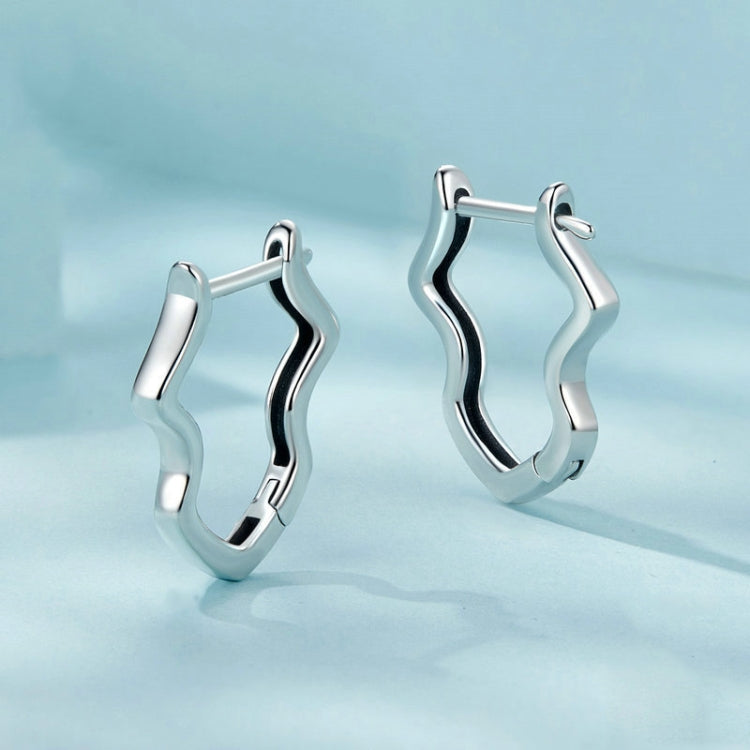 S925 Sterling Silver Wavy Earrings(SCE1761) - Stud Earrings & Earrings by PMC Jewellery | Online Shopping South Africa | PMC Jewellery | Buy Now Pay Later Mobicred