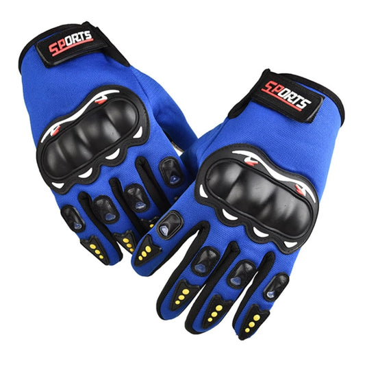 Motorcycle Gloves Men Riding Racing Anti-Slip Hard Shell Outdoor Full Finger Touchscreen Gloves, Size: Average(Blue) - Locomotive Gloves by PMC Jewellery | Online Shopping South Africa | PMC Jewellery | Buy Now Pay Later Mobicred