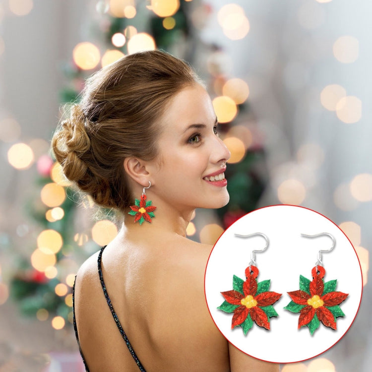 Christmas Element Cartoon Decoration Earrings Shiny Earrings, Spec: Flower - free shipping - PMc TechLife - Order now!
