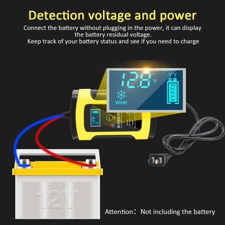 Anhtczyx 12V 6A  4Ah-100Ah Motorcycle Car Pulse Repair Charger With LCD Display(UK Plug) - Battery Charger by Anhtczyx | Online Shopping South Africa | PMC Jewellery | Buy Now Pay Later Mobicred