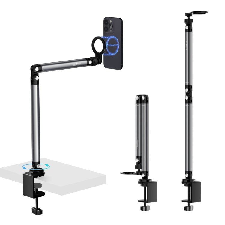 TELESIN P3-DS-02 Phone Video Live Streaming Magsafe Magnetic Mount(Clamping) - Stand by TELESIN | Online Shopping South Africa | PMC TechLife | Buy Now Pay Later Mobicred